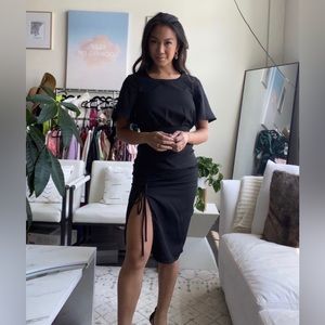 Showpo Black Dress with Slit